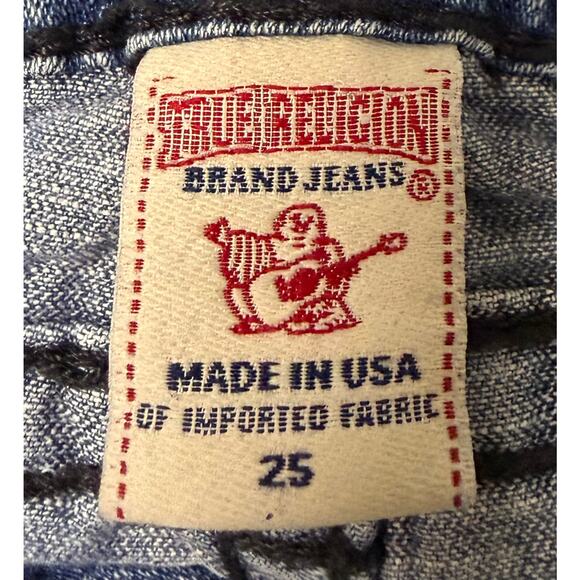 True Religion Joey Super T Flare Jeans Womens Size 25 USA Made Low Rise Bootcut - Picture 11 of 12